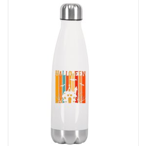 Retro Halloween Scary House Stainless Steel Insulated Water Bottle