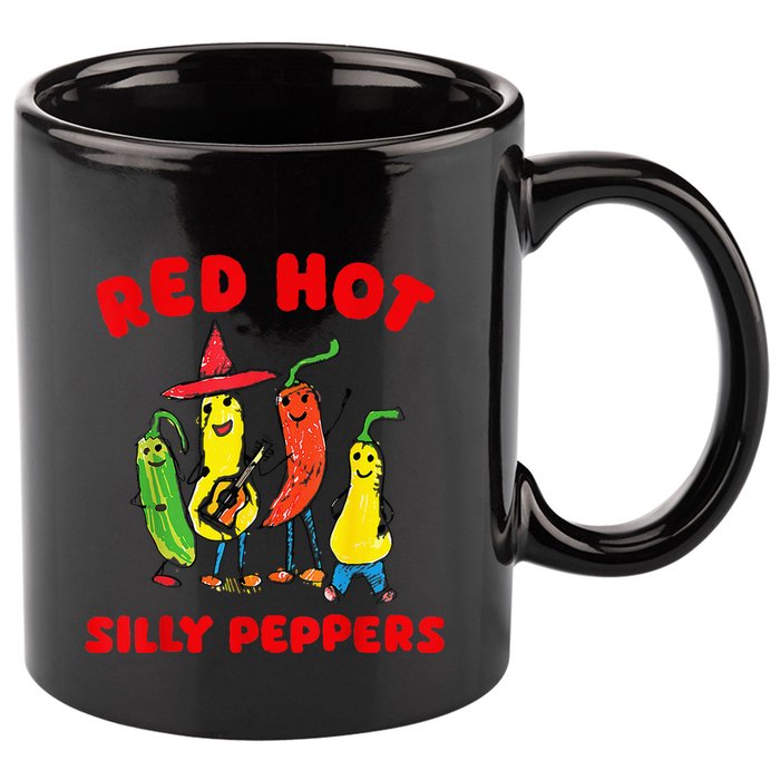 Red Hot Silly Peppers 11oz C Handle Ceramic Mug