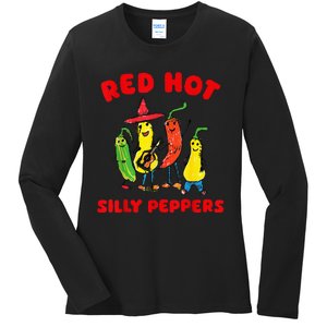 Red Hot Silly Peppers Ladies Long Sleeve Shirt