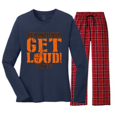 Reynolds High School Get Loud Demons Women's Long Sleeve Flannel Pajama Set 