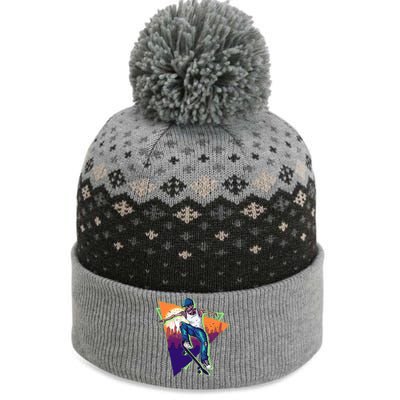 Retro Halloween Skateboarding Skater Skeleton The Baniff Cuffed Pom Beanie