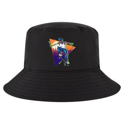 Retro Halloween Skateboarding Skater Skeleton Cool Comfort Performance Bucket Hat