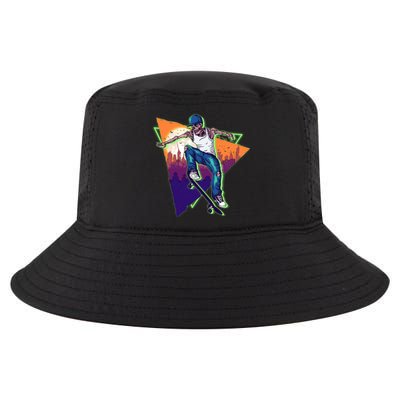 Retro Halloween Skateboarding Skater Skeleton Cool Comfort Performance Bucket Hat