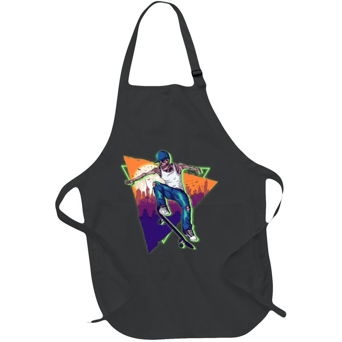 Retro Halloween Skateboarding Skater Skeleton Apron