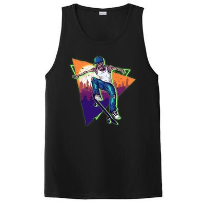 Retro Halloween Skateboarding Skater Skeleton PosiCharge Competitor Tank