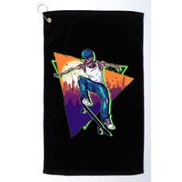 Retro Halloween Skateboarding Skater Skeleton Golf Towel