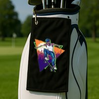 Retro Halloween Skateboarding Skater Skeleton Golf Towel