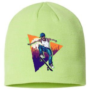 Retro Halloween Skateboarding Skater Skeleton Sustainable Beanie