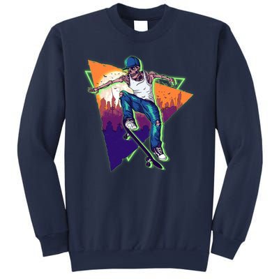 Retro Halloween Skateboarding Skater Skeleton Sweatshirt