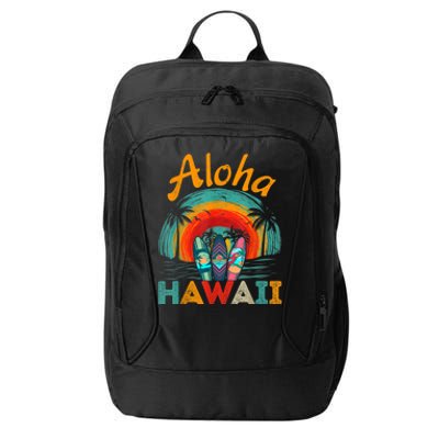 Retro Hawaiian Surfboard Aloha Hawaii Island Surfer Outfits City Backpack