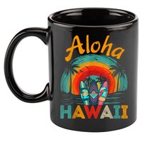 Retro Hawaiian Surfboard Aloha Hawaii Island Surfer Outfits 11oz C Handle Ceramic Mug