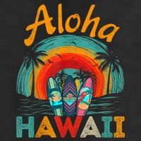 Retro Hawaiian Surfboard Aloha Hawaii Island Surfer Outfits 11oz C Handle Ceramic Mug