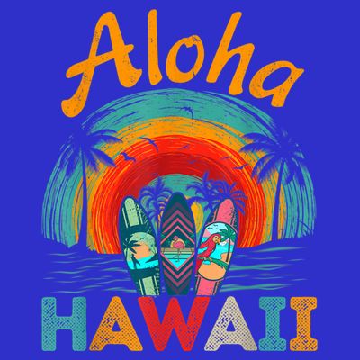 Retro Hawaiian Surfboard Aloha Hawaii Island Surfer Outfits T-Shirt