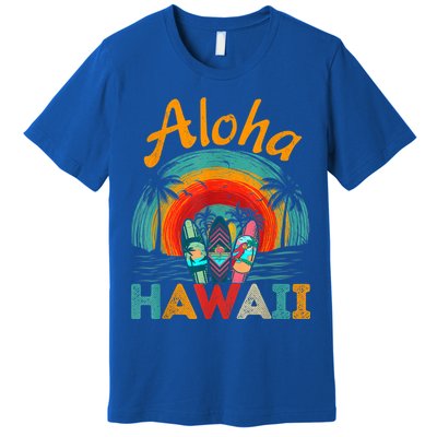 Retro Hawaiian Surfboard Aloha Hawaii Island Surfer Outfits Premium T-Shirt