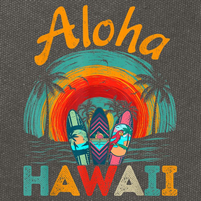 Retro Hawaiian Surfboard Aloha Hawaii Island Surfer Outfits Cotton Canvas Backpack