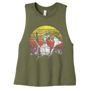 Retro Hair Salon Barber Hairdresser Gift Hairstylist Women's Racerback Cropped Tank