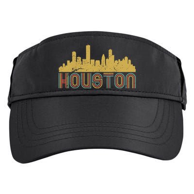Retro Houston Skyline Texas Adult Drive Performance Visor