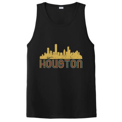 Retro Houston Skyline Texas PosiCharge Competitor Tank