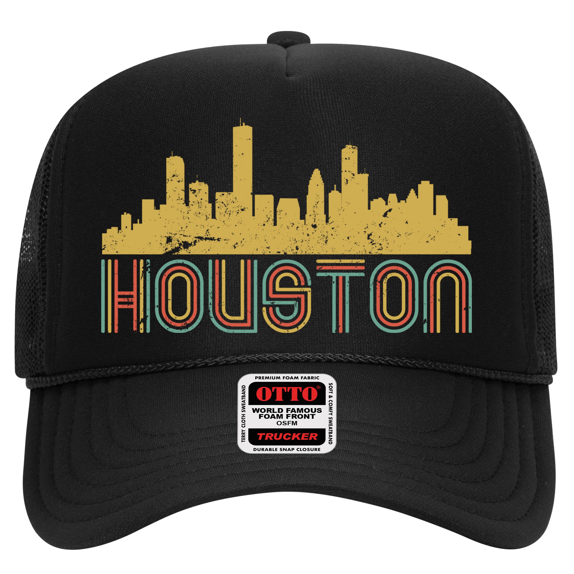 Retro Houston Skyline Texas Hat