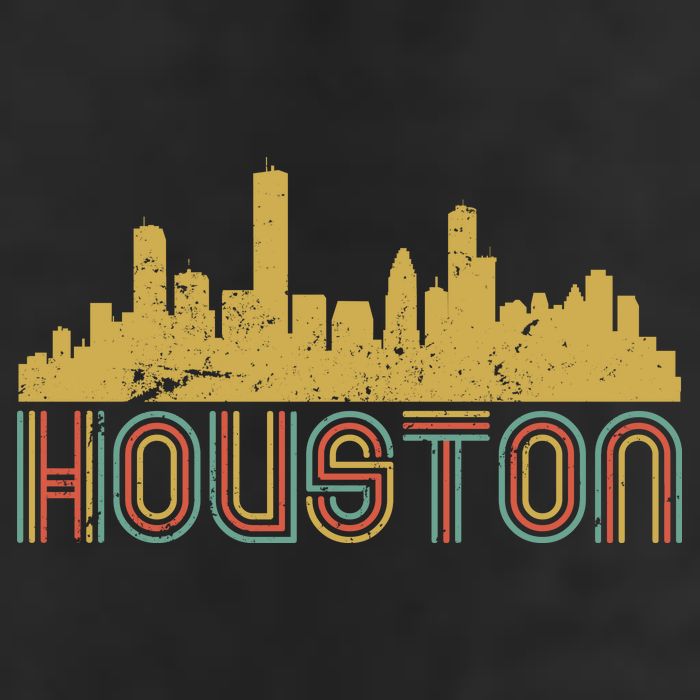 Retro Houston Skyline Texas Hat