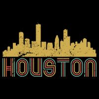 Retro Houston Skyline Texas Cropped Pullover Crew