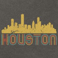 Retro Houston Skyline Texas Cotton Canvas Backpack