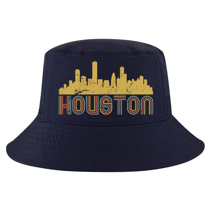 Retro Houston Skyline Texas Cool Comfort Performance Bucket Hat