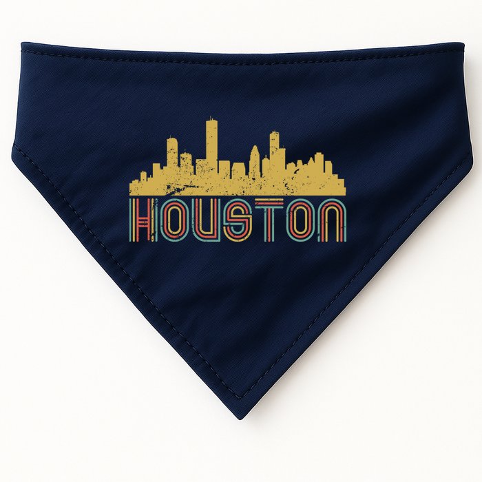 Retro Houston Skyline Texas USA-Made Doggie Bandana