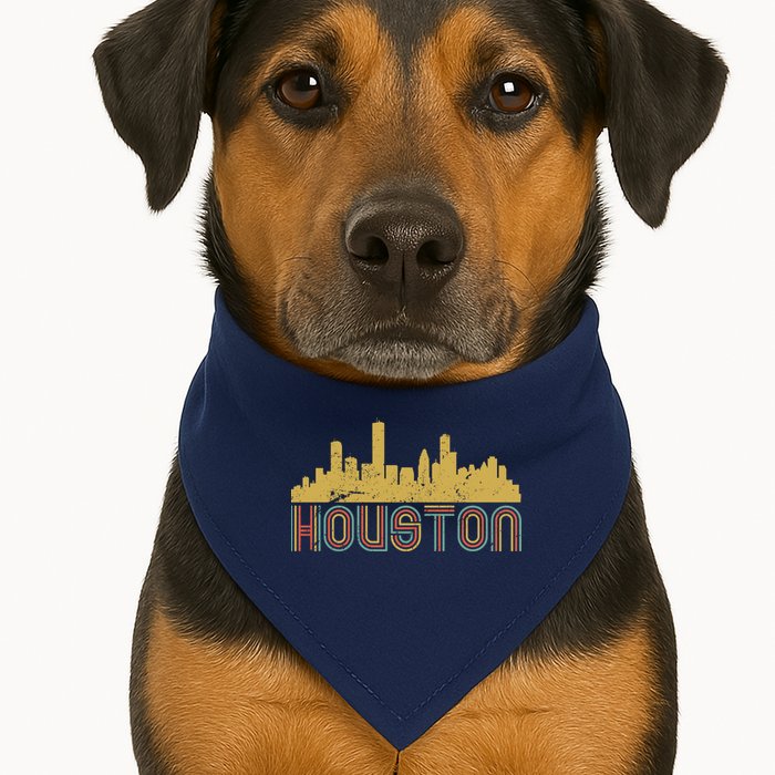 Retro Houston Skyline Texas USA-Made Doggie Bandana