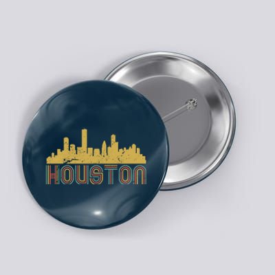 Retro Houston Skyline Texas Button