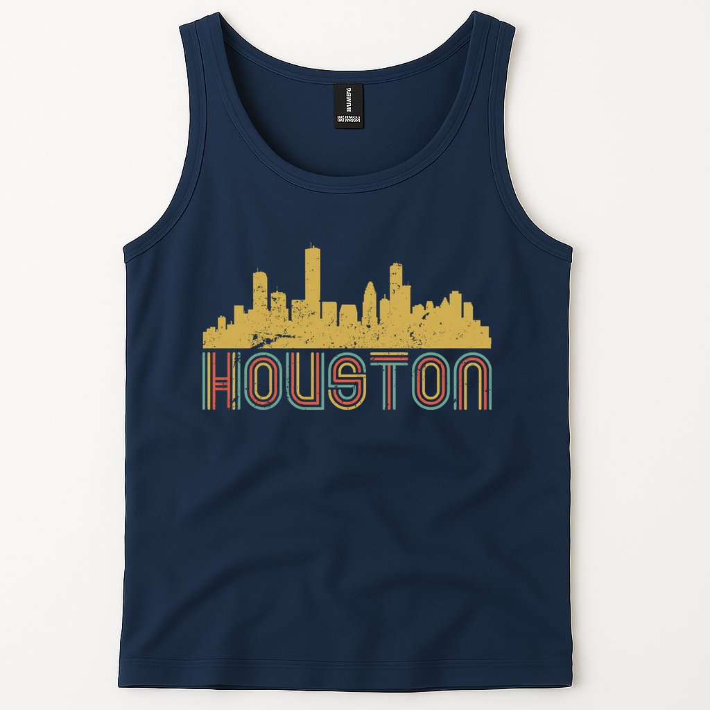 Retro Houston Skyline Texas Tank Top
