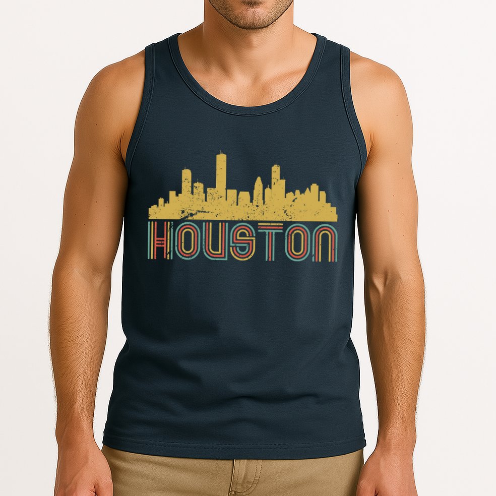 Retro Houston Skyline Texas Tank Top