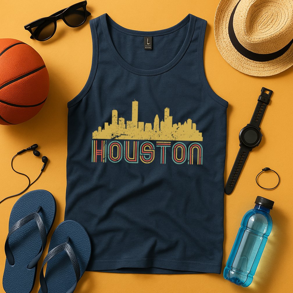 Retro Houston Skyline Texas Tank Top