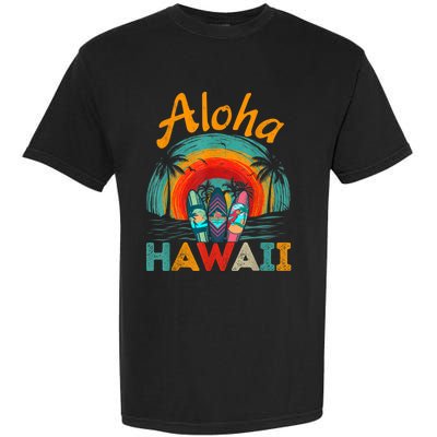 Retro Hawaiian Surfboard Aloha Hawaii Island Surfer Outfits Garment-Dyed Heavyweight T-Shirt