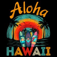 Retro Hawaiian Surfboard Aloha Hawaii Island Surfer Outfits Cooling Performance Crew T-Shirt