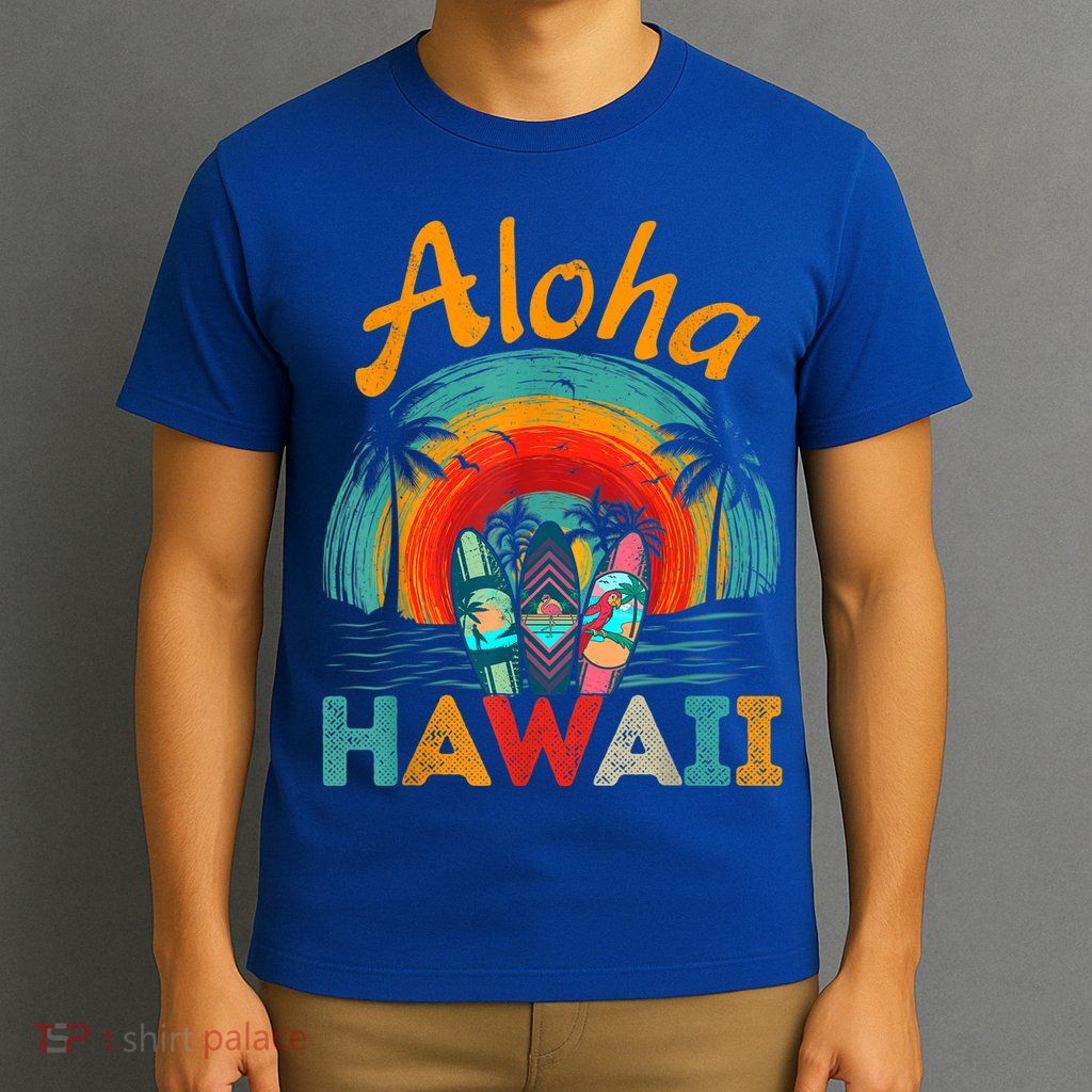 Retro Hawaiian Surfboard Aloha Hawaii Island Surfer Outfits T-Shirt