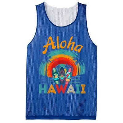 Retro Hawaiian Surfboard Aloha Hawaii Island Surfer Outfits Mesh Reversible Basketball Jersey Tank