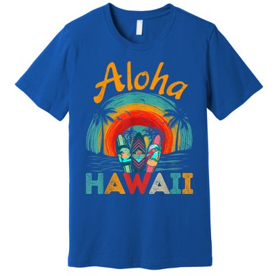 Retro Hawaiian Surfboard Aloha Hawaii Island Surfer Outfits Premium T-Shirt