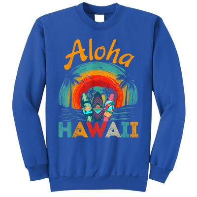 Retro Hawaiian Surfboard Aloha Hawaii Island Surfer Outfits Tall Sweatshirt