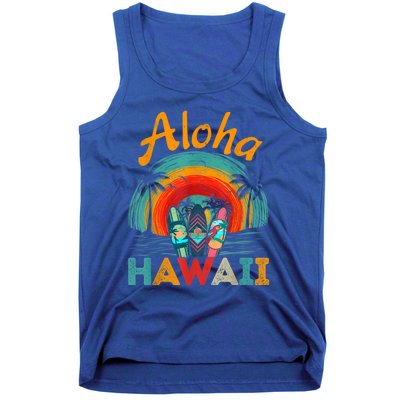 Retro Hawaiian Surfboard Aloha Hawaii Island Surfer Outfits Tank Top