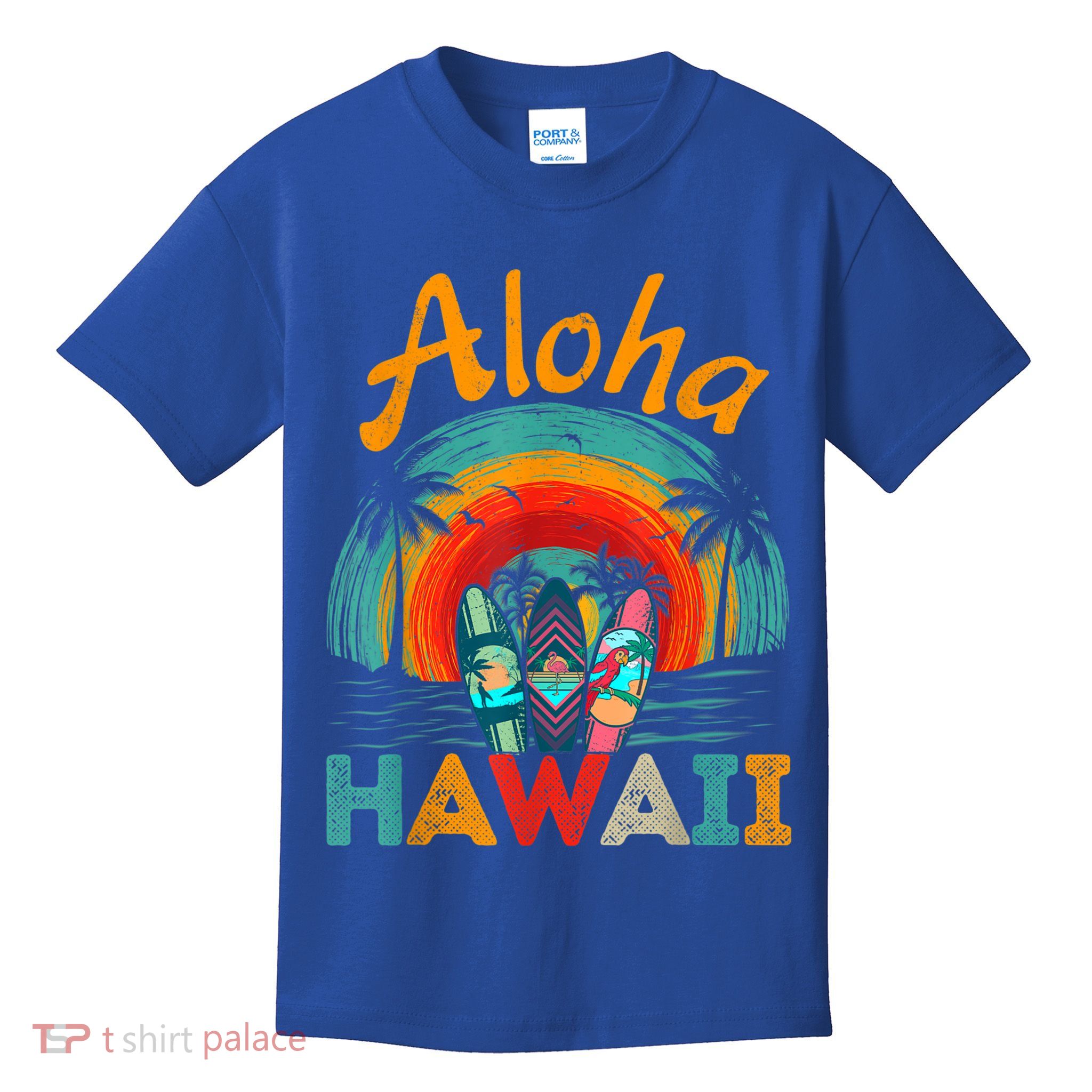 Retro Hawaiian Surfboard Aloha Hawaii Island Surfer Outfits Kids T-Shirt