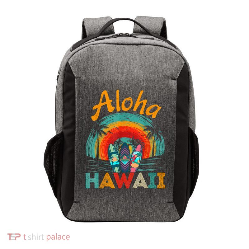 Retro Hawaiian Surfboard Aloha Hawaii Island Surfer Outfits Vector Backpack