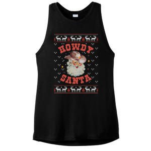 Retro Howdy Santa Country Christmas Christmas Cow Cute Gift Ladies PosiCharge Tri-Blend Wicking Tank