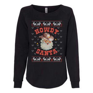 Retro Howdy Santa Country Christmas Christmas Cow Cute Gift Womens California Wash Sweatshirt