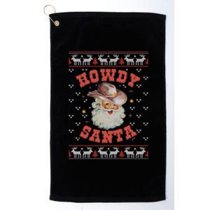 Retro Howdy Santa Country Christmas Christmas Cow Cute Gift Platinum Collection Golf Towel