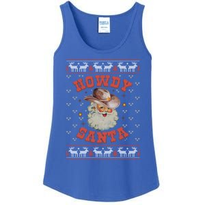 Retro Howdy Santa Country Christmas Christmas Cow Cute Gift Ladies Essential Tank