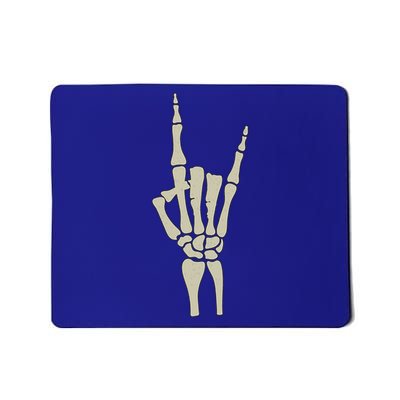 Rock Hand Sign Halloween Skeleton Rock Hand Symbol Rock Gift Mousepad