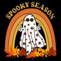 Retro Halloween Spooky Season Ghost Fall Rainbow 16 in Basic Backpack