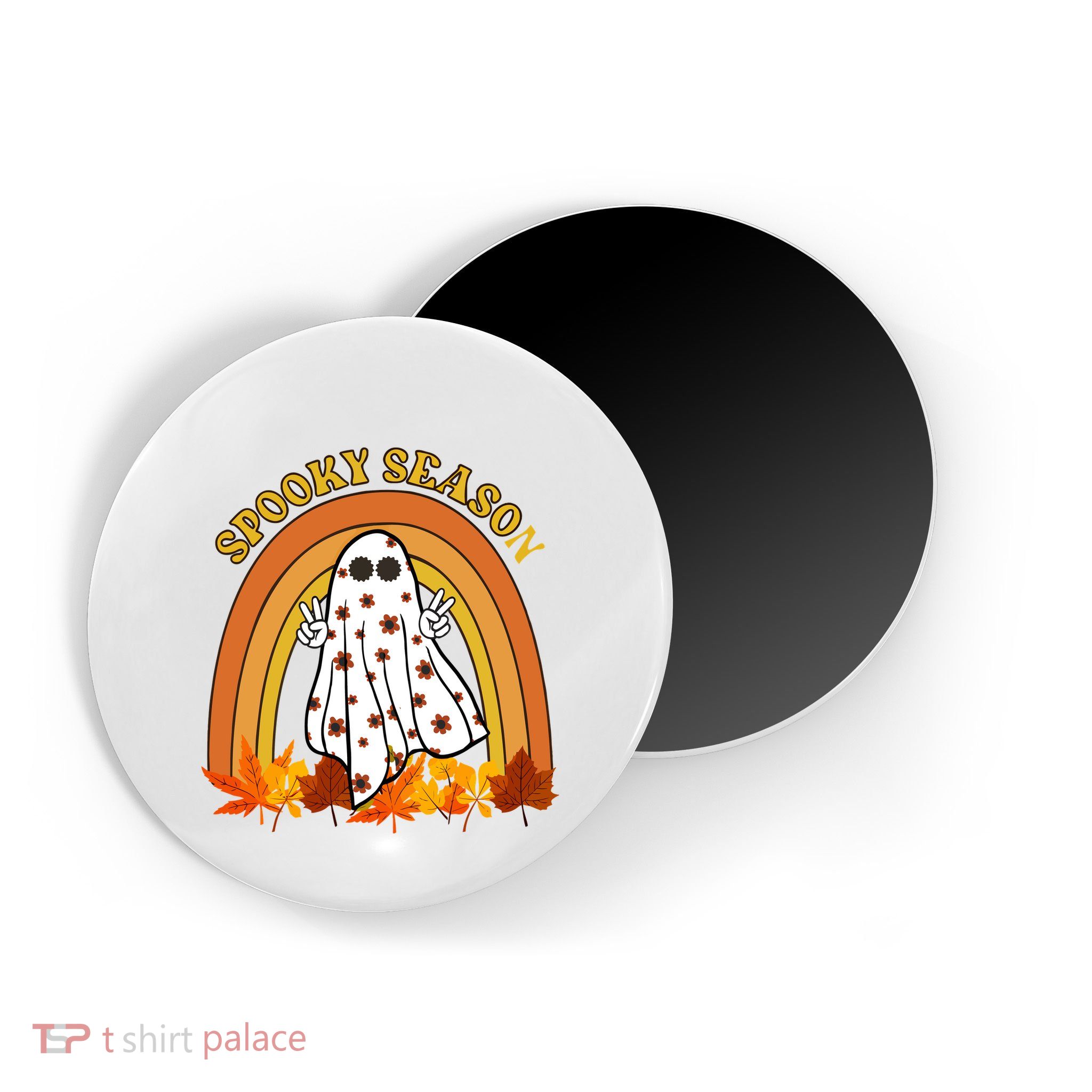 Retro Halloween Spooky Season Ghost Fall Rainbow Magnet