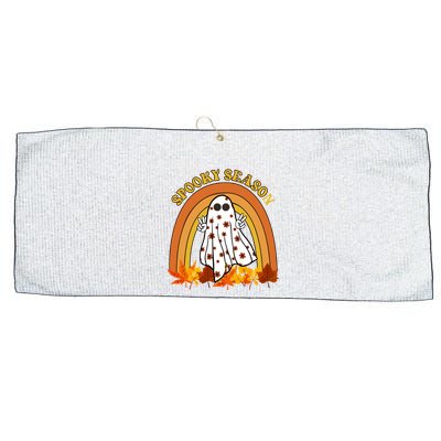 Retro Halloween Spooky Season Ghost Fall Rainbow Large Microfiber Waffle Golf Towel